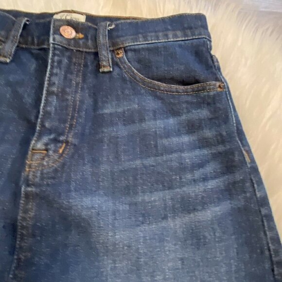 J Crew Frayed Denim Jean Skirt 24 Blue Cotton - Picture 3 of 8